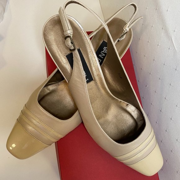 💵 PRICE DROP!!!! 💵 Vaneli Cream Slingback Heels Size 9 1/2 Wide - Picture 2 of 10
